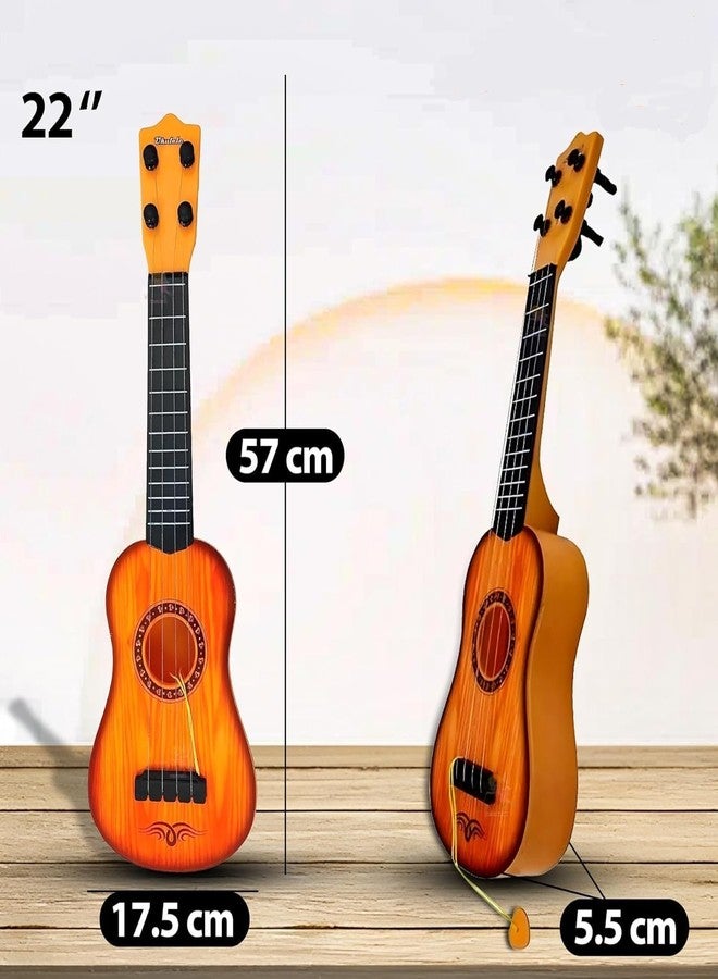 Dimitra Guitar Toy 4-String Acoustic Music Learning Toys | Musical Instrument Educational Toy Guitar for Beginner | Sound Toys Best Gift for Kids | Age 3-12 (17 inch) malticolour - Image 4